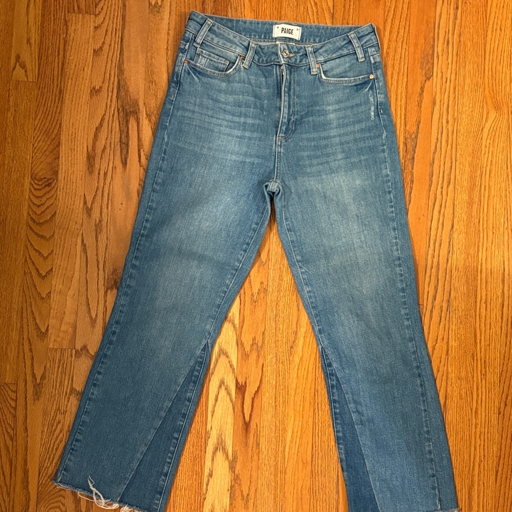 PAIGE Women's Light Blue Flare Jeans Relaxed Colette